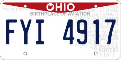 OH license plate FYI4917