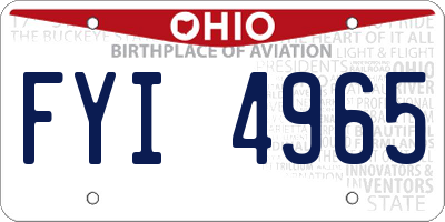 OH license plate FYI4965