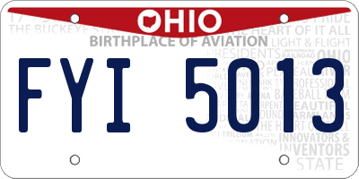 OH license plate FYI5013