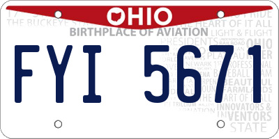 OH license plate FYI5671
