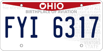 OH license plate FYI6317