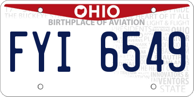 OH license plate FYI6549