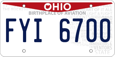 OH license plate FYI6700