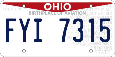 OH license plate FYI7315