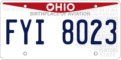 OH license plate FYI8023