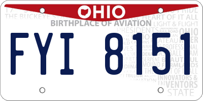 OH license plate FYI8151