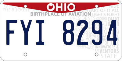 OH license plate FYI8294