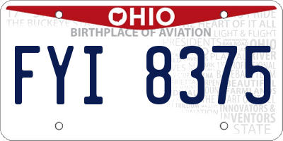 OH license plate FYI8375