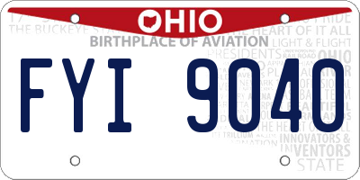 OH license plate FYI9040