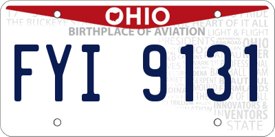 OH license plate FYI9131