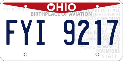OH license plate FYI9217