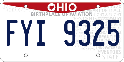 OH license plate FYI9325