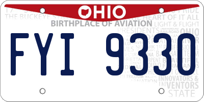 OH license plate FYI9330