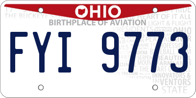 OH license plate FYI9773