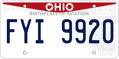 OH license plate FYI9920