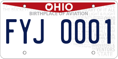 OH license plate FYJ0001