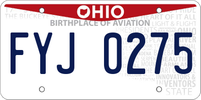 OH license plate FYJ0275