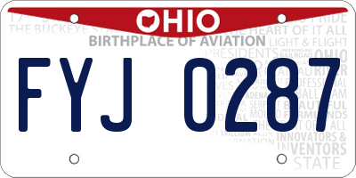 OH license plate FYJ0287
