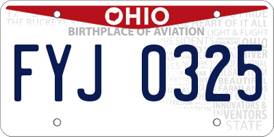 OH license plate FYJ0325