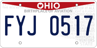 OH license plate FYJ0517