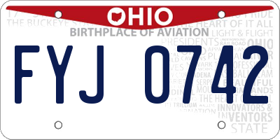 OH license plate FYJ0742
