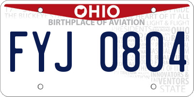 OH license plate FYJ0804