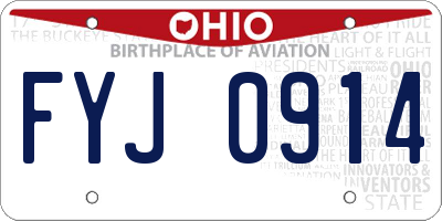 OH license plate FYJ0914