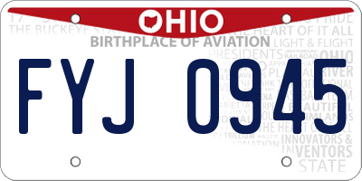 OH license plate FYJ0945