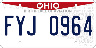 OH license plate FYJ0964