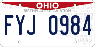 OH license plate FYJ0984