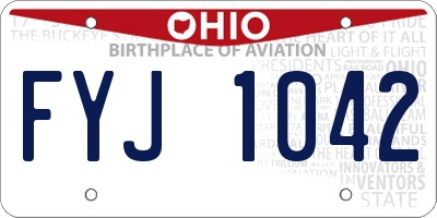 OH license plate FYJ1042