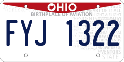 OH license plate FYJ1322