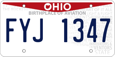 OH license plate FYJ1347