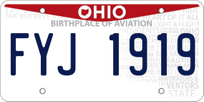 OH license plate FYJ1919