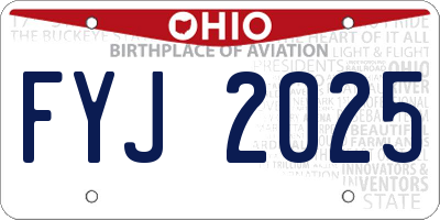 OH license plate FYJ2025