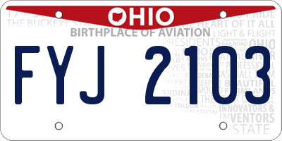 OH license plate FYJ2103
