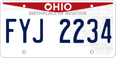 OH license plate FYJ2234