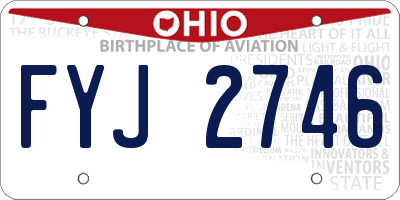 OH license plate FYJ2746