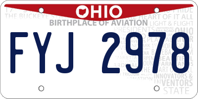 OH license plate FYJ2978