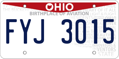 OH license plate FYJ3015