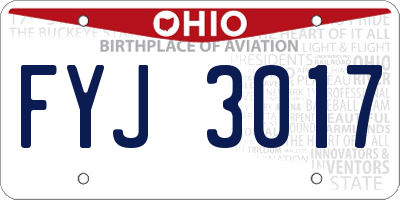 OH license plate FYJ3017
