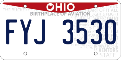 OH license plate FYJ3530