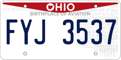 OH license plate FYJ3537