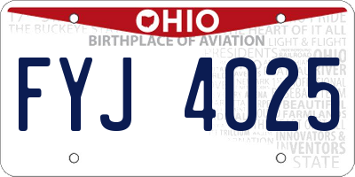 OH license plate FYJ4025