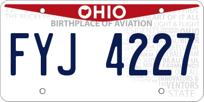 OH license plate FYJ4227