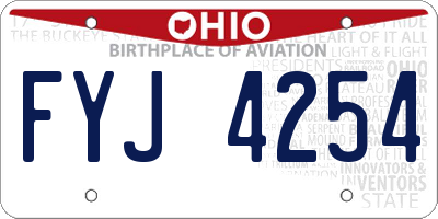 OH license plate FYJ4254