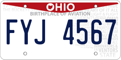 OH license plate FYJ4567