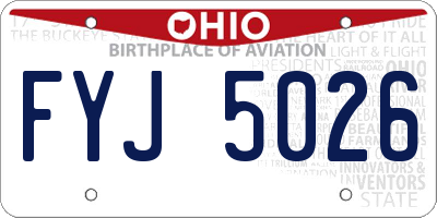 OH license plate FYJ5026