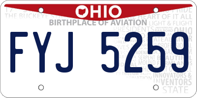 OH license plate FYJ5259
