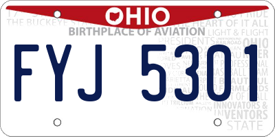 OH license plate FYJ5301